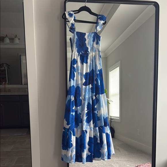 Flying Tomato Dresses & Skirts - Blue and White Floral Maxi Dress
